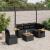 Set mobilier de grădină cu perne, 6 piese, negru, poliratan GartenMobel Dekor