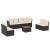 Set mobilier de grădină cu perne, 9 piese, negru, poliratan GartenMobel Dekor