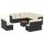 Set canapele de grădină, 12 piese, cu perne, negru, poliratan GartenMobel Dekor