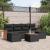 Set canapele de grădină cu perne, 7 piese, negru, poliratan GartenMobel Dekor