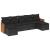 Set canapele de grădină cu perne, 7 piese, negru, poliratan GartenMobel Dekor