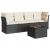 Set mobilier de grădină cu perne, 5 piese, negru, poliratan GartenMobel Dekor