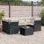 Set canapele de grădină cu perne, 7 piese, negru, poliratan GartenMobel Dekor