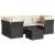Set canapele de grădină cu perne, 7 piese, negru, poliratan GartenMobel Dekor