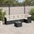 Set canapele de grădină cu perne, 7 piese, negru, poliratan GartenMobel Dekor