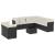 Set canapele de grădină cu perne, 10 piese, negru, poliratan GartenMobel Dekor