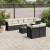 Set mobilier de grădină cu perne, 9 piese, negru, poliratan GartenMobel Dekor