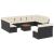 Set mobilier de grădină cu perne, 13 piese, negru, poliratan GartenMobel Dekor