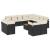Set mobilier de grădină cu perne, 13 piese, negru, poliratan GartenMobel Dekor