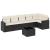 Set canapele de grădină cu perne, 7 piese, negru, poliratan GartenMobel Dekor