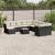 Set canapele de grădină, 12 piese, cu perne, negru, poliratan GartenMobel Dekor