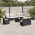 Set canapele de grădină cu perne, 11 piese, negru, poliratan GartenMobel Dekor