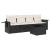Set mobilier de grădină cu perne, 5 piese, negru, poliratan GartenMobel Dekor