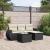 Set mobilier de grădină cu perne, 5 piese, negru, poliratan GartenMobel Dekor