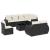 Set mobilier de grădină cu perne, 9 piese, negru, poliratan GartenMobel Dekor