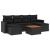 Set canapele de grădină cu perne, 7 piese, negru, poliratan GartenMobel Dekor
