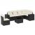 Set canapele de grădină cu perne, 7 piese, negru, poliratan GartenMobel Dekor