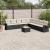 Set canapele de grădină cu perne, 10 piese, negru, poliratan GartenMobel Dekor