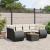 Set canapele de grădină cu perne, 7 piese, negru, poliratan GartenMobel Dekor