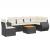 Set canapele de grădină cu perne, 7 piese, negru, poliratan GartenMobel Dekor