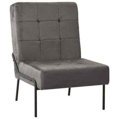 Scaun de relaxare, gri închis, 65x79x87 cm, catifea GartenMobel Dekor
