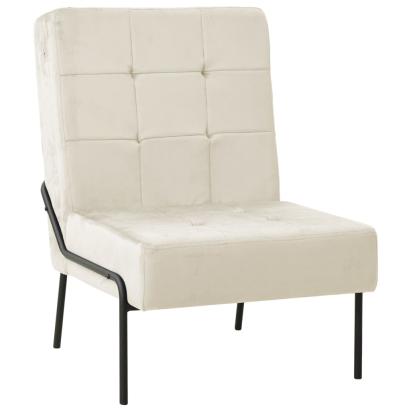 Scaun de relaxare, 65x79x87 cm, alb crem, catifea GartenMobel Dekor
