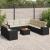 Set canapele de grădină cu perne, 10 piese, negru, poliratan GartenMobel Dekor