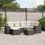 Set canapele de grădină cu perne, 7 piese, negru, poliratan GartenMobel Dekor
