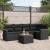 Set mobilier de grădină cu perne, 6 piese, negru, poliratan GartenMobel Dekor