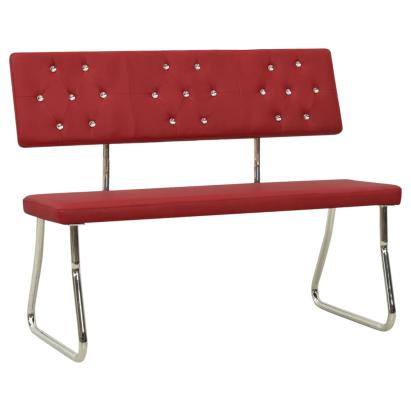 Bancă, roșu vin, 110 cm, piele ecologică GartenMobel Dekor