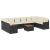 Set canapele de grădină cu perne, 11 piese, negru, poliratan GartenMobel Dekor