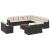 Set mobilier de grădină cu perne, 14 piese, negru, poliratan GartenMobel Dekor