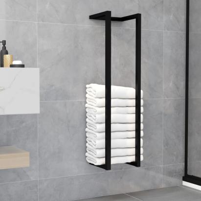 Suport de prosoape, negru, 25x20x95 cm, fier GartenMobel Dekor