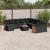 Set canapele de grădină, 12 piese, cu perne, negru, poliratan GartenMobel Dekor