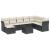 Set mobilier de grădină cu perne, 9 piese, negru, poliratan GartenMobel Dekor