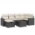Set canapele de grădină cu perne, 7 piese, negru, poliratan GartenMobel Dekor