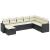 Set mobilier de grădină cu perne, 8 piese, negru, poliratan GartenMobel Dekor