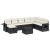 Set mobilier de grădină cu perne, 9 piese, negru, poliratan GartenMobel Dekor