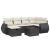 Set canapele de grădină cu perne, 7 piese, negru, poliratan GartenMobel Dekor