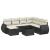 Set mobilier de grădină cu perne, 8 piese, negru, poliratan GartenMobel Dekor