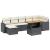 Set mobilier de grădină cu perne, 8 piese, negru, poliratan GartenMobel Dekor