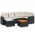 Set canapele de grădină cu perne, 7 piese, negru, poliratan GartenMobel Dekor