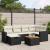 Set canapele de grădină cu perne, 7 piese, negru, poliratan GartenMobel Dekor