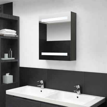 Dulap de baie cu oglindă și LED, antracit, 50x14x60 cm GartenMobel Dekor