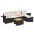 Set mobilier de grădină cu perne, 6 piese, negru, poliratan GartenMobel Dekor