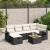 Set canapele de grădină cu perne, 7 piese, negru, poliratan GartenMobel Dekor