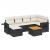 Set canapele de grădină cu perne, 7 piese, negru, poliratan GartenMobel Dekor