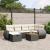 Set canapele de grădină cu perne, 7 piese, negru, poliratan GartenMobel Dekor