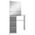 Masă de toaletă de colț, cu LED, gri beton, 111x54x141,5 cm GartenMobel Dekor