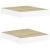 Rafturi perete suspendate 2 buc. alb/stejar 23x23,5x3,8 cm MDF GartenMobel Dekor
